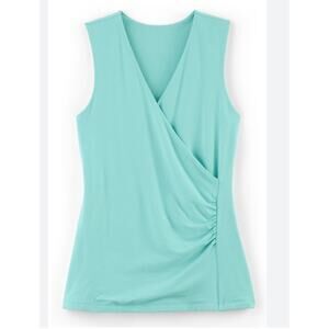 NWT Soft Surroundings Aqua Alyssa Knit Tank Top - Women's Large